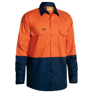 Bisley Lightwieght Hi Vis Open Front Shirt L/s BS6895